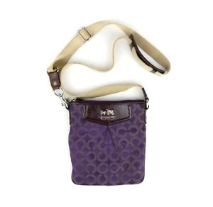 Coach Signature Op Art Purple Crossbody 43430 - Picture 1 of 12