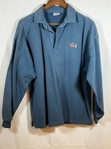 Camisa Crazy Hawaii Vintage Key West Para Hombre Pequeña Manga Larga Azul - Imagen 1 de 6