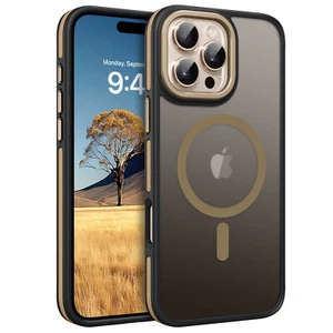 Für Gold iPhone 16 Pro Max Hülle Magsafe Magnet Stoßfest Transluzent Cover - Bild 1 von 8