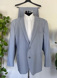 Savile Row Mens Two Piece Light Blue Suit Jacket Size 52R Dress Pants 50W - Picture 1 of 13