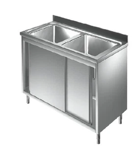 Spülcenter mit 2 Becken 1000 x 700 Spültisch Edelstahl Gastro Spüle Spülbecken - Bild 1 von 1