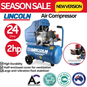 Lincoln Direct Drive Air Compressor 24L 2HP Direct Drive Inflator Pump Durable - Picture 1 of 13