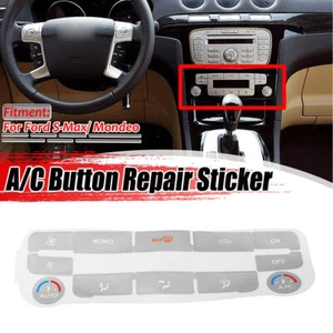 For Ford S-Max Mondeo AC Dash Button Repair Kit Decor Sticker Replacement Silver - Foto 1 di 6