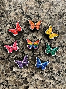 Lot 8pc Butterfly Shoe Charms Colorful & Cute for Croc Shoes Free Shipping - Picture 1 of 4