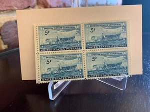 Estampilla de 5 centavos del centenario pionero sueco 1948 #958 franqueo de Estados Unidos - bloque de 4 - Imagen 1 de 2