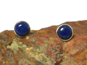 LAPIS LAZULI Sterling Silber 925 Edelstein Ohrringe / STUDS - 8 mm - Bild 1 von 4