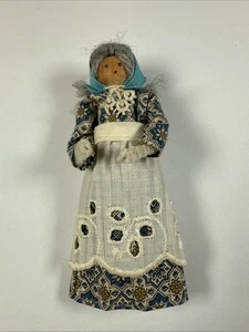 Holz Kleidernadel Puppe ~ Handarbeit ~ Kunsthandwerk ~ Volkskunst ~ Frau Oma Schürze - Bild 1 von 5