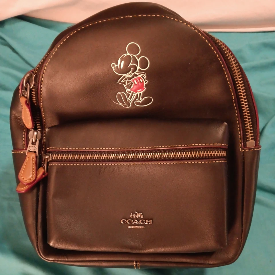 Mochila Coach X Disney F59837 Mickey Mouse Mini Charlie NEGRA NUEVA SIN ETIQUETAS Foto 1 de 4