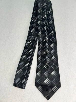Corbata para hombre Joe Joseph Abboud 100 % seda en muy buena condición gris negro pizarra Foto 1 de 4
