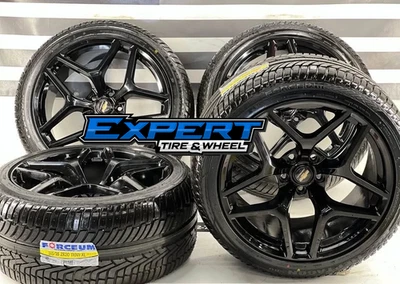 20x10 20x11 CAMARO ZL1 RODAS PRETAS BRILHANTES AROS PNEUS 5x120 SS RS Z28 1LE CHEVY - Imagem 1 de 2