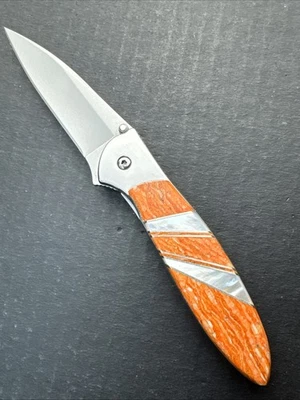 Kershaw Leek 1660 Santa Fe Stoneworks orange knife - rare - Image 1 of 4