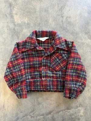 Vintage 70s Kmart Button Up Flannel Toddler 3T Cute Made In Japan - Image 1 of 4