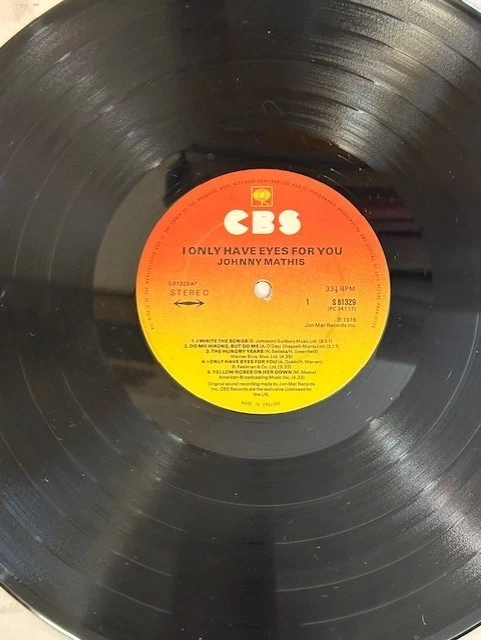 Johnny Mathis Vinyl LP I Only Have Eyes For You S 81329 - NO SLEEVE - Image 1 of 1