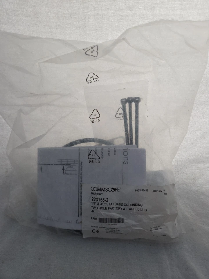 10p  COMMSCOPE Andrew Solutions 2231-58--2 , 1/4"x3/8 "Standard Ground Kit - Image 1 of 1