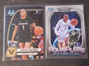 MIKAYLA BLAKES 2-CARD LOT 2025 Bowman Chrome Univ. BLACK WAVE/Insert VANDERBILT - Picture 1 of 2