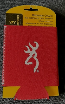 Browning rojizo con lata Buckmark blanca Koozie/neopreno enfriador NUEVO Foto 1 de 2