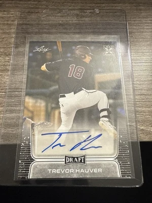 2020 Leaf Draft Trevor Hauver XR Auto Autograph #BA-TH2 Rangers A838 - Image 1 of 4