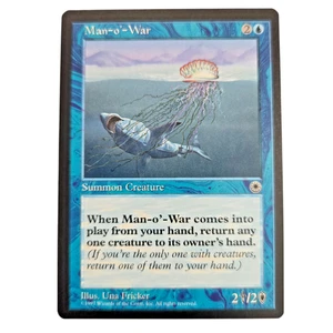 MTG Man-o-War Portal POR Uncommon Blue Creature Magic the Gathering LP - Picture 1 of 2