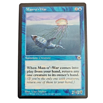 MTG Man-o-War Portal POR Uncommon Blue Creature Magic the Gathering LP - Image 1 of 2