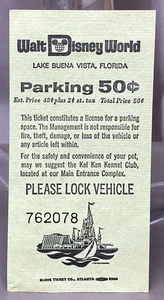 Walt Disney World Parking Ticket Magic Kingdom Map Globe Ticket Co June 23, 1976 - Picture 1 of 4