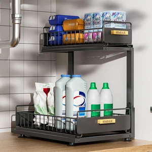 Under Sink Organizer, High Adjustable 2 Tier under Kitchen Sink Organizer, Multi - Picture 1 of 11