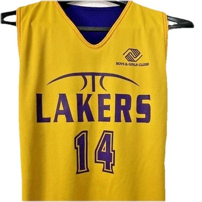 LA Lakers Reversible Jersey NBA Youth M Castleton Boys and Girls Club - Image 1 of 4