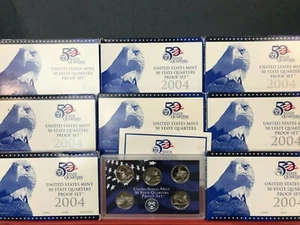 8 Set LOT of 2004-S ORIGINAL Proof Quarter Sets w/Boxes - Picture 1 of 1