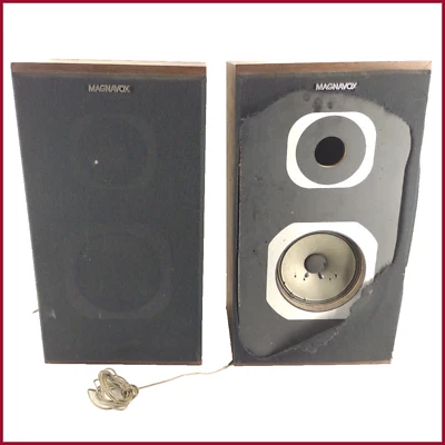 2x Altavoces de Colección Magnavox Acabado Madera de Nogal BA1732 EL3242-1 *Daños* Foto 1 de 4