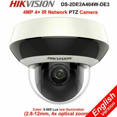 Hikvision 4MP PTZ 4X Zoom IP Camera DS-2DE2A404IW-DE3 POE IR WDR HD Outdoor New - Image 1 of 4