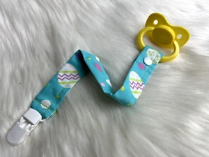 Easter Egg Fabric Pacifier Clip - ABDL Pacifier Holder - Picture 1 of 3