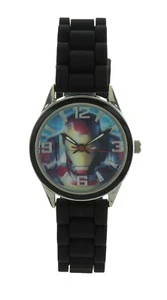 Collectable Marvel Comics Avengers Iron Man 3 wrist Watch Black silicon band NIB - Picture 1 of 4