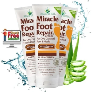 Foot Repair Cream 1 Oz(3 Pack) Moisturizes & Repairs Dry Cracked Heels Ultraaloe - Picture 1 of 8