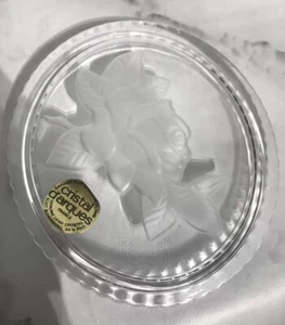 Cristal D Arques FRANKREICH Original 24 % Bleikristall ROSE Muster Glas TRINKET SCHÜSSEL - Bild 1 von 11