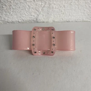 Pink Hair Clip Barrette Belt Buckle Style w/ Rhinestones on Buckle - Picture 1 of 4