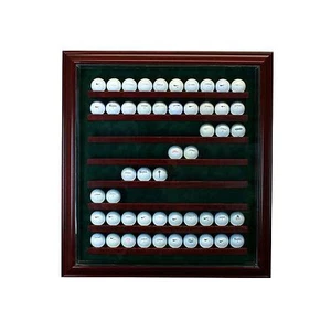 Armario de 80 pelotas de golf estilo exhibición puerta bisagra vidrio gamuza cereza con verde - Imagen 1 de 5