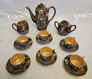 Rare 16 Piece Betson China Tea Set Victora Service Hand Painted God Fortune 1920 - Picture 1 of 16