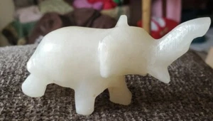 Marmor/Stein geschnitzter Elefant Figur Rüssel bis 4" lang und 2,5" hoch - Bild 1 von 6