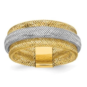 14K Solid Yellow Gold Stretch Ring - Picture 1 of 4