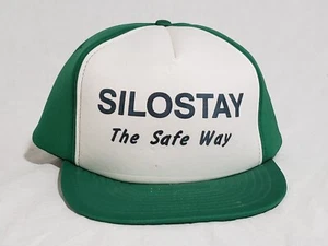 Silostay Vintage The Safe Way Two Tone Green White Trucker Hat San Sun - Picture 1 of 5