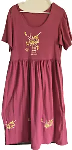 Kitsch Baumwolle Maxikleid, Landhaus Sonnenblumen Pufffarbe lang XXL verstellbare Taille - Bild 1 von 4