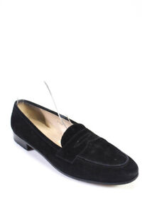 Gravati Womens Slip On Round Toe Loafers Black Suede Size 8.5M
