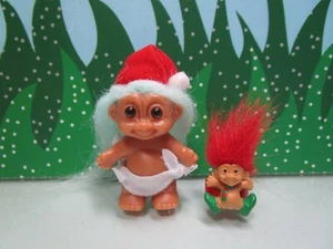 CHRISTMAS ELF RING & STANDING SANTA BABY - 2" Russ Troll Doll - NEW STORE STOCK  - Imagen 1 de 8