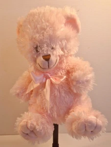 Pink Teddy Bear with Bow Plush Toy 23cm Stuffed Cuddly Soft Gift - Bild 1 von 7