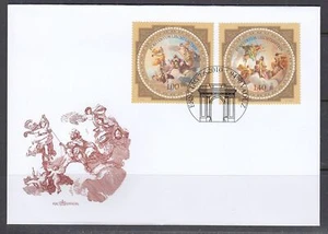 Liechtenstein Scott 1486-7 FDC - Frescos de techo - Imagen 1 de 1