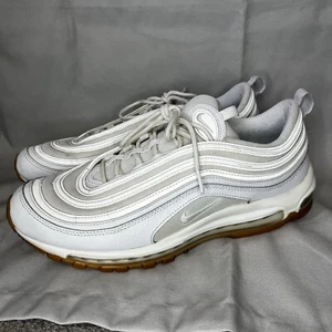 Nike Air Max 97' bianco/bianco-gomma suola marrone chiaro DJ2740-100 taglia 12,5 belle - Foto 1 di 10