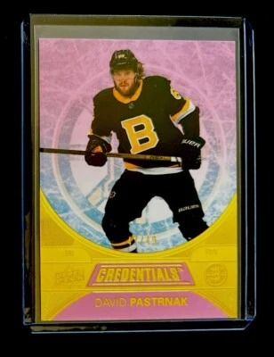 2021-22 UD Credentials David Pastrnak Pink 48/49!!!🔥⭐️ - Image 1 of 2