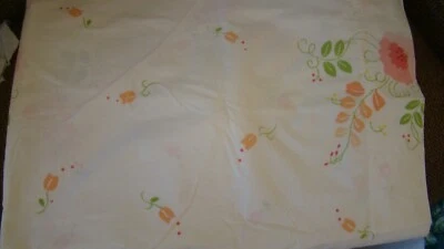 Flat Sheet TWIN Fieldcrest Perfection Percale Floral Blossoms Vtg - Image 1 of 2