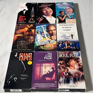 VHS Lot 9 Drama - Selena Soul Food Drumline Color Purple Jason's Lyric Opus Love - Picture 1 of 5