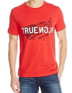 NEW True Religion Jeans Mens States Short Sleeve Crew Neck Tee T-Shirt Red XL - Picture 1 of 8