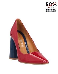 RRP€130 CAFENOIR Leather Court Shoes US9 UK6 EU39 Patent Red HANDMADE in Italy